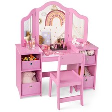 COSTWAY Kids Vanity Table &