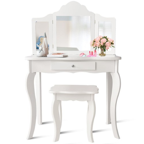 Kids vanity makeup table set - table,
