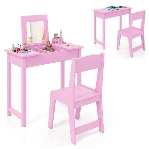 Costway kids vanity set 1 - kids, in