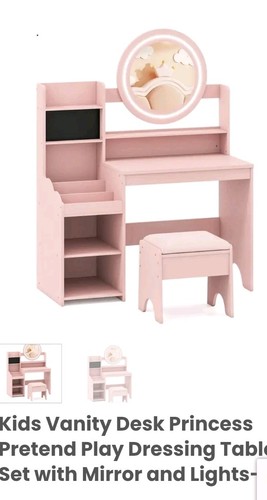 Kids vanity table chair set - vanity,