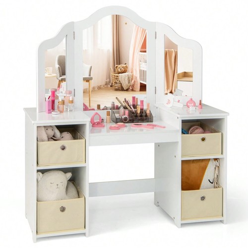 White kids vanity - vanity, table